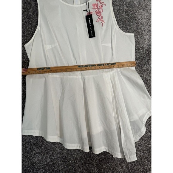 Glamour X Lane Bryant Asymmetrical Peplum Top Womens Plus Size‎ 22 Fairy Floral - Picture 10 of 12